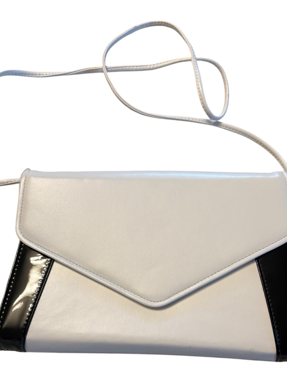 White & Black Geometric Crossbody Bag | Modern Minimalist Purse